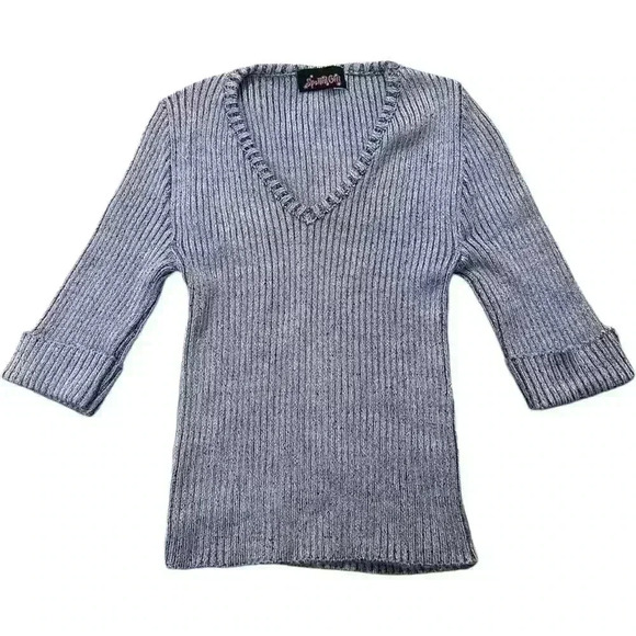Spoiled Girl Y2K Lavender Knit Ribbed Pullover Sweater - Picture 1 of 2